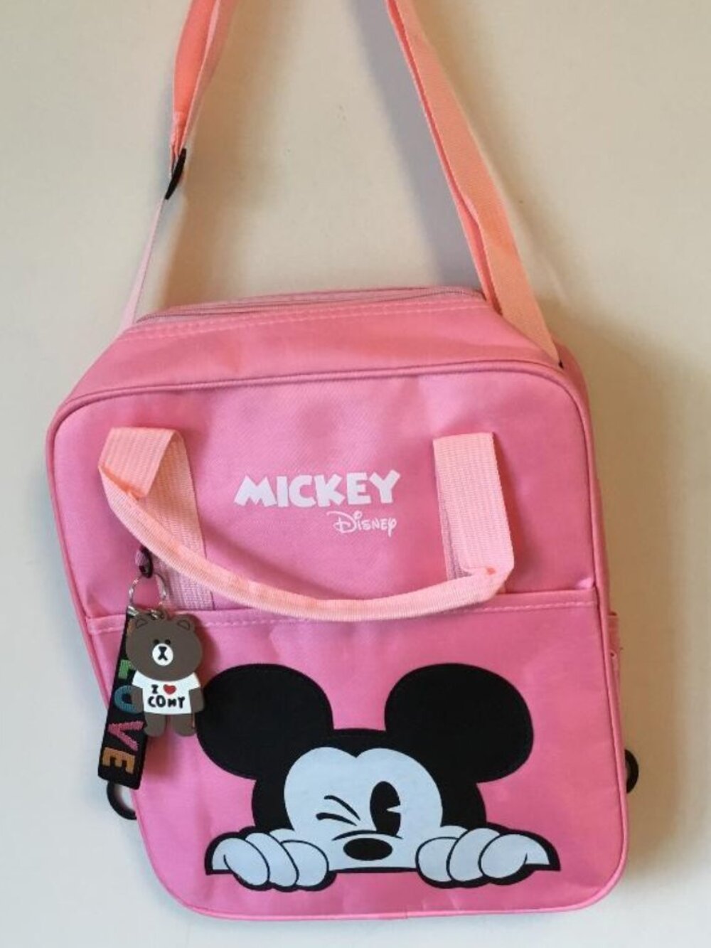 Mickey Mouse Disney Pink Crossbody Bag with Double Handle Straps NWOT